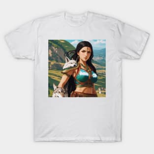 Ancient Turkish Warrior woman (ABAKAY) T-Shirt